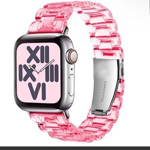 Pink Clear Transparent apple iwatch watch band